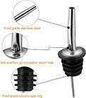 6pcs Stainless Steel Liquor Bottle Pourers  Vinegar Tapered Stopper 6 Pieces 