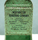 Vintage 1930s Tin Advertising Match Safe Holder Worthington Rendering Co  Mn F-p