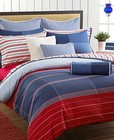 2 Euro Shams  Americana Red White Blue Stripes  Annapolis   Nip Tommy Hilfiger 