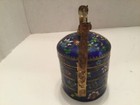 Vintage Miniature Chinese Cloisonn   3 Compartment Stacking Trinket Box