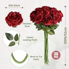 36pcs Artificial Roses Realistic Fake Flowers Bulk Long Stem Silk Faux Roses    