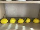 Lot Of 5 Vintage Murano Style Hand Blown Glass Lemon Decoration Fruit Decor
