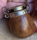 Vintage Bosshardt Luzern Smoking Pipe Hinged Lid Horn Stem Chains Swiss Made