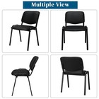 5 Pack Waiting Room Chairs Pu Stackable Office Guest Chairs For Meeting Room