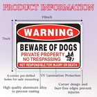 4 Pack Beware Of Dog Sign 10x7 Inch High Reflective Beware Of Dog Signs For F   