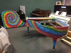Custom Finished Tie Dyed Digital Grand Piano -    feelin    Groovy    Baldwin Cabinet
