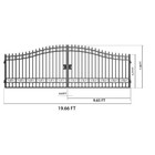 20x8 Ft Steel Dual Swing Driveway Gate basic Style  Powder Coated Rust Resistant