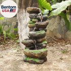 6-tiered Outdoor Floor Rock Water Fountain Cascading Waterfall Fountains Indoor 