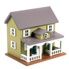 New  Outdoor Hand Made Birdhouse - Bird Cottage Perch - Victorian Moss W porch