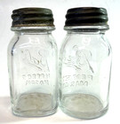 Vintage 1930s Ball Perfect Mason Jar Salt And Pepper Shakers Zinc Lids 2 3 4 