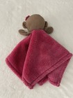 Lovey Monkey Pink Security Blanket Plush Bow Silly 15x15 Baby Gear