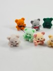Lot Of 24 Vintage Mini Flocked Bears Fuzzy Miniature Teddy Multiple Colors