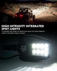 Aluminum Rear Utv Side View Mirrors Led Spot Light For 1 6 -2  Roll Bar Offroad