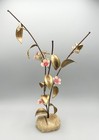 Vtg Mario Jason Brutalist Metal Art Pink Flowers Leaves Sculpture Signed 16 5   
