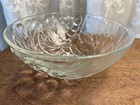 Vintage Kig Indonesia Clear Glass Bowl Grapes Motif
