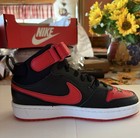 Nike Court Borough Mid 2  gs  Mid Top Sneakers Black red white Youth 5y