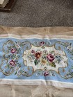 Vtg Needlepoint Bench Piano Seat Cover  Floral