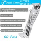 5inch Gutter Hangers 60pcs Hidden Bracket Clips Aluminum Alloy For Kstyle Gutte