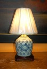 Chinese Ginger Jar Lamp Blue   White Vase Porcelain Brass Antique Vintage Canton