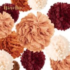 Wedding Party Decorations  12 Pcs Carmine Rust Orange Light Brown Tissue Pape   