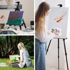 Viswin Professional All-in-one Art Painting Kit With Aluminum   Beech Wood Easel