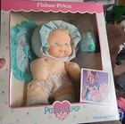 Vtg Puffalump Kids Fisher Price Plush Dress Up Baby Doll Green Striped 1991 New