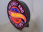 Hot Wheels Built To Last 15 Inch Round Led Display Light Up Sign