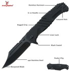 Black Phantom Spring Assisted Tactical Folding Knife G10 Handle Edc Survival