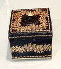Vintage Antique Painted Tin Copper Brass Dress Jewelry Accessory Trinket Box