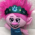 Dreamworks Trolls World Tour Plush Poppy Doll Blue   Green Tinsel Hair