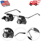 20x Led Magnifier Glasses Watch Repair Jewellers Loupe Headband Magnifying Tool