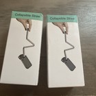 2 Reusable Collapsible Drinking Straws Stainless Steel Metal Foldable   Case