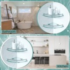 2 Pcs Corner Shower Shelf 2-tier Glass Corner Shelf Stainless Steel Wall Mounted