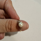 Vintage 14k Gold Pearl Diamond Ring Filigree Estate Art Deco Edwardian Band 