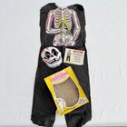 Vintage Collegeville Skeleton Costume Complete Child L  12-14  Black Vinyl Box