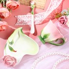 Ceramic Rose Tea Cups And Saucers With Spoon Rose Flower Shaped Cup And Sauce