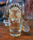 Vintage Novelty Shot Glass Clear Glass Gun Shaped Western Barware Pistol Gift