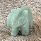 Carved Elephant Figurine  Natural Green Aventurine  88mm X 55mm X 35mm