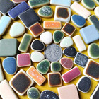 Japanese Sea Glass Surf-tumbled Colorfull Pottery Tile Mix Color
