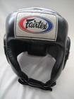 Fairtex Sparring Headgear Black Genuine Leather   Muay Thai Boxing Mma