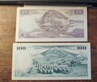 Lot Of 2 Crisp  Sedlabanki Islands Iceland Banknotes 25   100 Kronur 1961