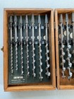 Vintage Irwin Auger Brace Bit Set In Original Wooden Box