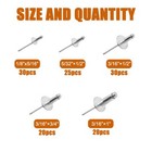125pcs Large Flange Aluminum Blind Rivets  Pop Rivets Assortment Kit  silver 