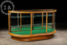Early 20th Century Oak And Curved Glass Display Case