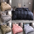 3 Piece Duvet Cover Set Microfiber Pleat Marble Soft Quilt Cover For Comforter