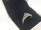 New 100  Authentic Pandora 925 Ale Disney Cinderella Blue Tiara Ring   199191c01