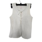 Cat   Jack Girls Cream White Crochet Knit Bow Tie Front Sweater Vest Xl 14