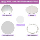 30 Sets Of Button Maker Mirror Supplies Pocket Mirrors 58mm 2 28in Round Button