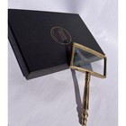 Heavy Brass Rectangular Magnifying Glass   Antique Desk Decor