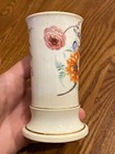 19th Century Antique Flowers Colorful Floral Bouquet Spill Vase Gold Bands 4 5   